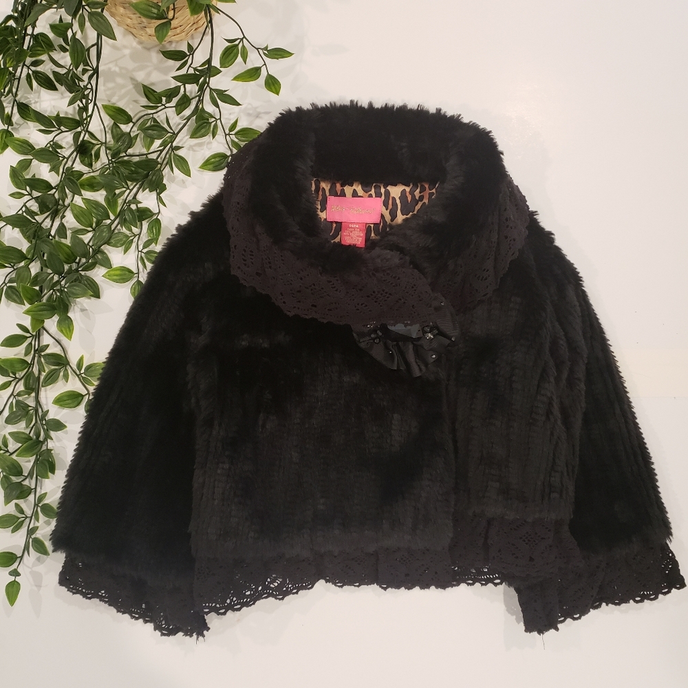 Betsey Johnson Faux Fur shrug